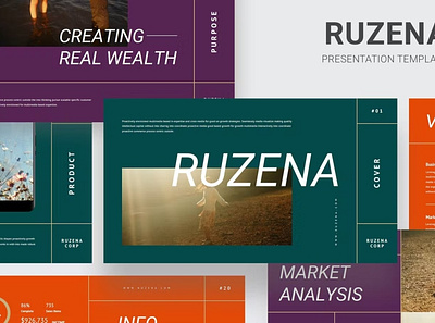 Free Ruzena Multipurpose Template clean colorful company corporate design google slides keynote modern multipurpose multipurpose template photography pitch deck portfolio powerpoint studio template unique web design web development website