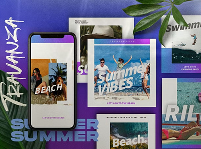 Free Summer Instagram Posts & Stories advertising free free download free trial freebie instagram instagram post template instagram stories instagram story instagram story template instagram template post posts social media social media template stories story template templates trending