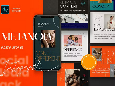 Free Metanoia Instagram Posts & Stories advertising download free freebie instagram post instagram stories instagram story instagram story template instagram template modern post posts social media social media template social media templates stories story template trending trial free