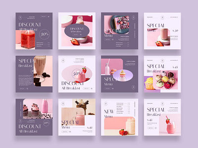 Free - Soft Touch Food Instagram Posts & Stories Template blog blogger branding design instagram instagram banner instagram post instagram posts instagram stories instagram story template instagram template modern post posts social media social media pack social media template stories story template