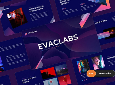 Free Evaclabs Multipurpose Template clean colorful company corporate design google slides keynote modern multipurpose multipurpose template photography pitch deck portfolio powerpoint studio template unique web design web development website