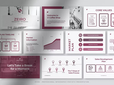 Free Zeiro - Professional Infographic Statistic Slides clean colorful company corporate design infographic modern multipurpose photography pitch deck portfolio professional slides statistic studio template unique web design web development website