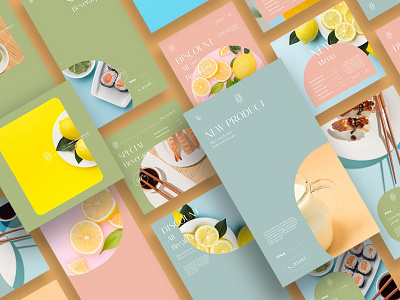 Beverage Fresh Instagram Posts & Stories blog blogger branding design fresh instagram instagram banner instagram post instagram posts instagram stories instagram story template modern post posts social media pack social media template stories story summer template