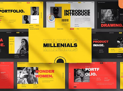 Free Millenials Presentation Template clean colorful company corporate google slides keynote modern multipurpose multipurpose template photography pitch deck portfolio powerpoint presentation studio template web design web development website