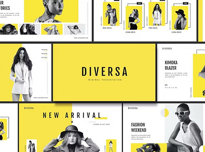 DIVERSA Multipurpose Templates clean colorful company corporate design google slides keynote modern multipurpose multipurpose template photography pitch deck portfolio presentation studio template unique web design web development website