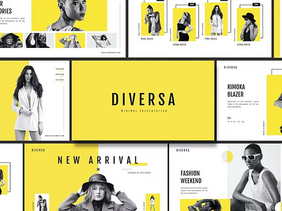 DIVERSA Multipurpose Templates clean colorful company corporate design google slides keynote modern multipurpose multipurpose template photography pitch deck portfolio presentation studio template unique web design web development website