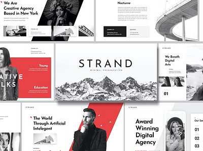 STRAND Multipurpose Templates clean colorful company corporate google slides keynote modern multipurpose multipurpose template photography pitch deck portfolio powerpoint presentation studio template unique web design web development website