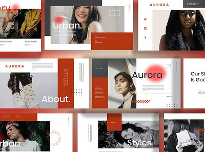 Aurora Multipurpose Template clean colorful company corporate google slides keynote modern multipurpose multipurpose template photography pitch deck portfolio powerpoint presentation studio template unique web design web development website