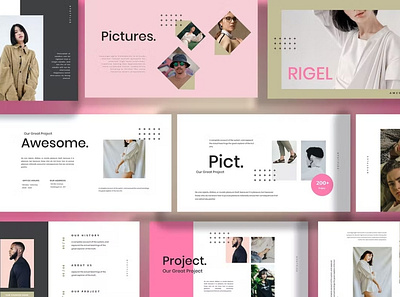 Rigel Presentation Template clean colorful company corporate google slides keynote modern multipurpose multipurpose template photography pitch deck portfolio powerpoint presentation studio template unique web design web development website