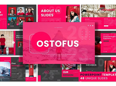 Ostofus Multipurpose Template clean colorful company corporate google slides keynote modern multipurpose multipurpose template photography pitch deck portfolio powerpoint presentation studio template unique web design web development website