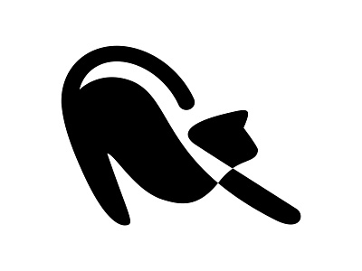 Cat abstract animal black black white boz cat design flowing fluency graphic design logo nature pet white