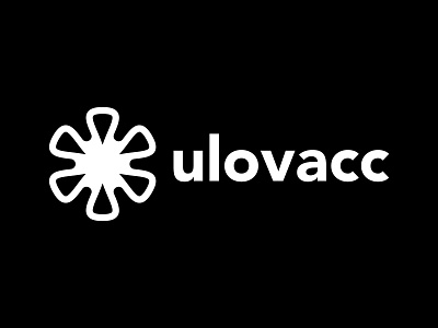 ulovacc abstract black black white boz branding clean corona coronavirus design flat fluent graphic design logo medical simple vaccine virus white