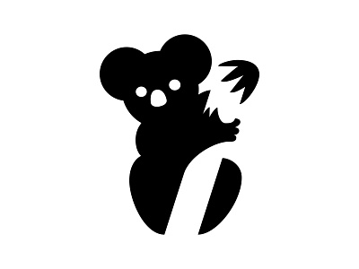 Koala 36 days 36 days of type 36dot abstract and animal black boz branding design dynamic fluent graphic design koala logo white