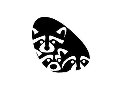 raccoon 36 36 days 36 days of type 36dot abstract animal black boz branding design fluent graphic design logo raccoon white wild