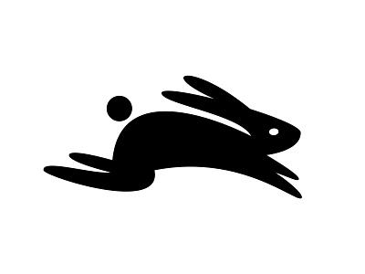 Rabbit 36 36 days 36 days of type 36dot abstract animal black boz branding clean design fast fluent geometric graphic design logo rabbit run white