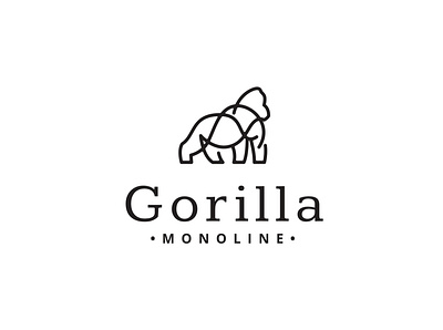 Gorilla Monoline animal animal logo branding business logo corporate identity craft craftwork custom gorila headfonts identitydesign illustration jungle logo logo design media monoline tamplate vector