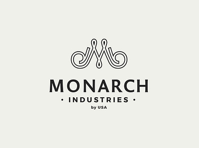 Monarch Industries branding craft custom design display headfonts icon illustration industrial logo monarch industries monarchy professional vector work