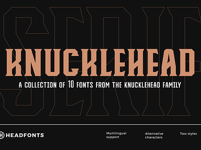 Knucklehead Serif | Vintage Font american branding custom design font font design font family headfonts retro font type typeface typography vintage western western font