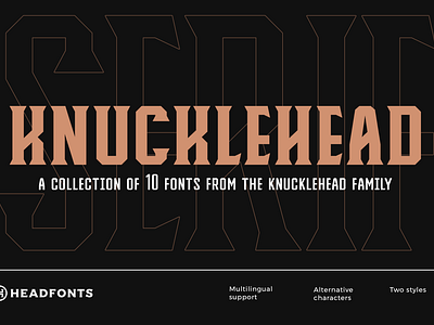 Knucklehead Serif | Vintage Font american branding custom design font font design font family headfonts retro font type typeface typography vintage western western font