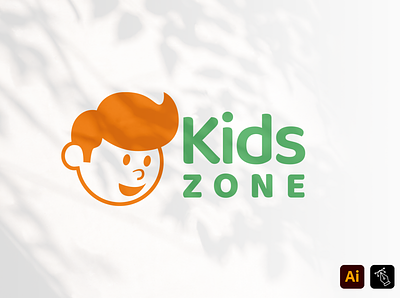 Kids zone brand branding business name craft fun graphic design kids kids zone logo logo design logo tamplate media play tamplate work