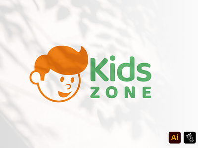 Kids zone brand branding business name craft fun graphic design kids kids zone logo logo design logo tamplate media play tamplate work