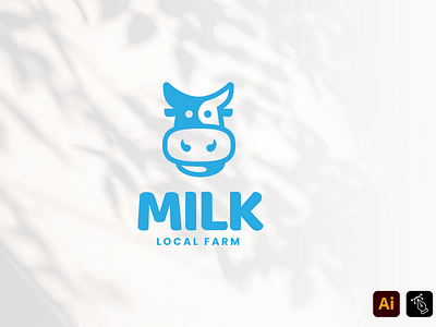 Milk Local Farm bio food brand branding business name cow craft design design graphic farm identity local farm logo logo tamplate media milk natural food professional tamplate work