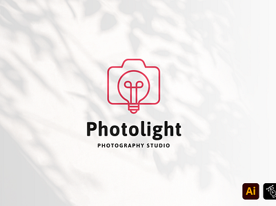Photolight brand branding business name craft headfonts identity logo logo design logo tamplate minimal style modern photo photography photolight professional studio vector work