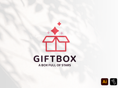 Gift Box box branding business name craft design gift gift box graphic design headfonts identity illustration instagram logo logo design logo template media professional template vector work