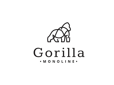 Gorilla Monoline branding business name craft design gorilla graphic design headfonts identity illustration instagram logo logo template media monoline professional typography vector work