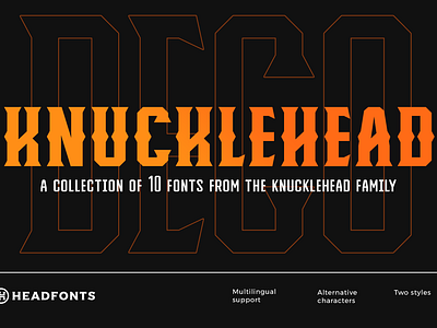 Knucklehead Deco | Vintage Font