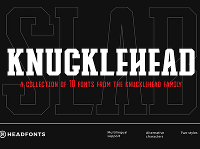 Knucklehead Deco | Sport Font america american sport branding custom design family font font headfonts illustration letters logo professional sport font type typeface typography