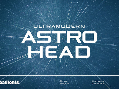 Astrohead geometric sans serif typeface