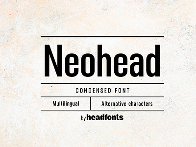 Neohead condensed sans serif font