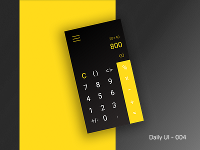 DailyUI 004 - Calculator app black calculator calculator app calculator design calculator ui dailyui dailyui004 dailyuichallenge design designs figma minimal shadows ui ui design ux vector yellow