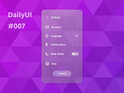 Daily UI 007 settings