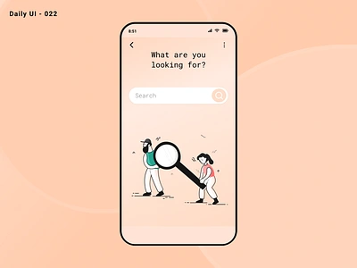 Daily UI - 022 Search 022 app appdesign dailyui dailyui022 dailyuichallenge design figma illustration mobile mobiledesign search search screen searchbar ui uidesign ux