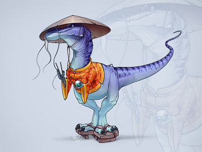 Dino-san art character chinese concept dino dinosaur illustration passion photoshop