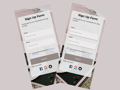 Sign Up Form 100daychallenge dailyui dailyui 001 dailyuichallenge form newsletter signup ui