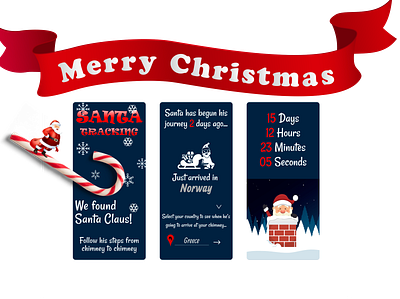 Santa Claus is coming to town app children christmas christmas spirit design downtime gifts love santa tracker tracking app ui