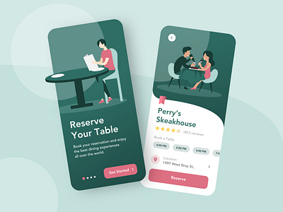 Table Booking App UI Anna Kalita app booking reservation restaurant table ui