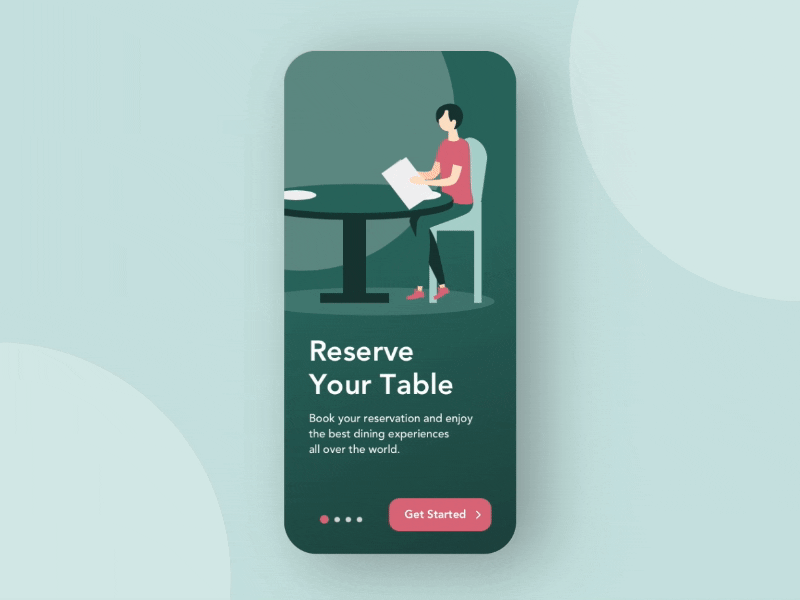 Parallax scrolling animation for a mobile app animation app design mobile app mobile ui reservation restaurant ui ux