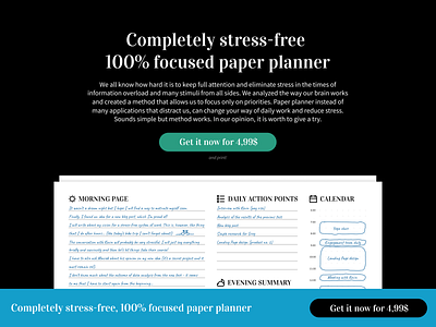 Stress-free Planner black interface calendar planner planning product design self improvements simple clean interface stress management ux design