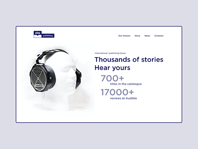 Audiobooks publisher website design figma mainscreen minimal ui ux web webdesign