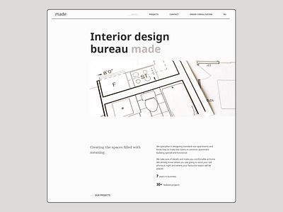 Interior design studio “About” page design figma interior interior design interiordesign tilda ui ux web webdesign