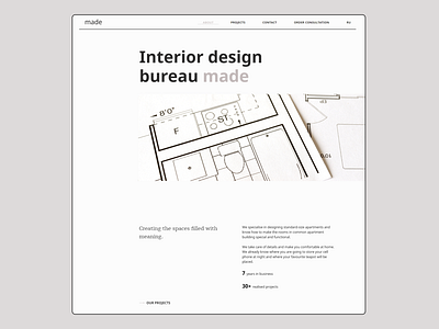 Interior design studio “About” page