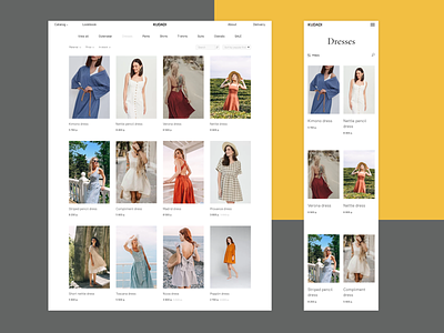 Ecommerce catalog adaptive catalog clothes design ecommerce estore fashion figma minimal mobile online shopping tilda ui ux web webdesign