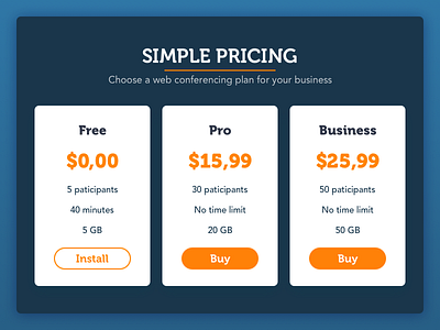 Pricing plan pricing pricing card pricing table web