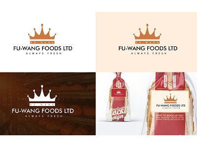 Food Company Logo creative design flat food logo fu wang logo minimal modern logo