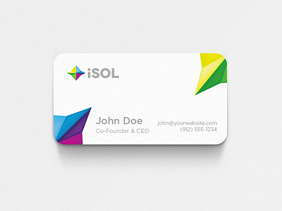 iSOL Business Cards blue business cards cards colorful corporate green logo purple tie tieatie yellow