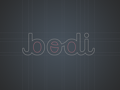 "b odi" logo design structure bodi calligraphy guides letter system typography